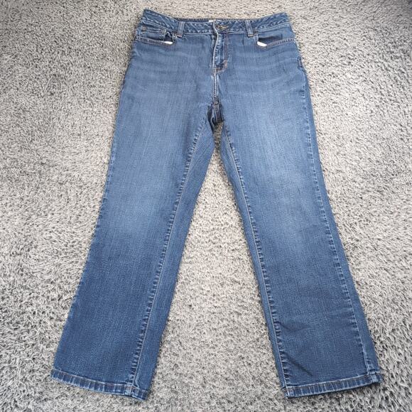 LL Bean Jeans Women 10 Blue Classic Fit Straight Leg Mom Normcore Casual Denim - Picture 3 of 10